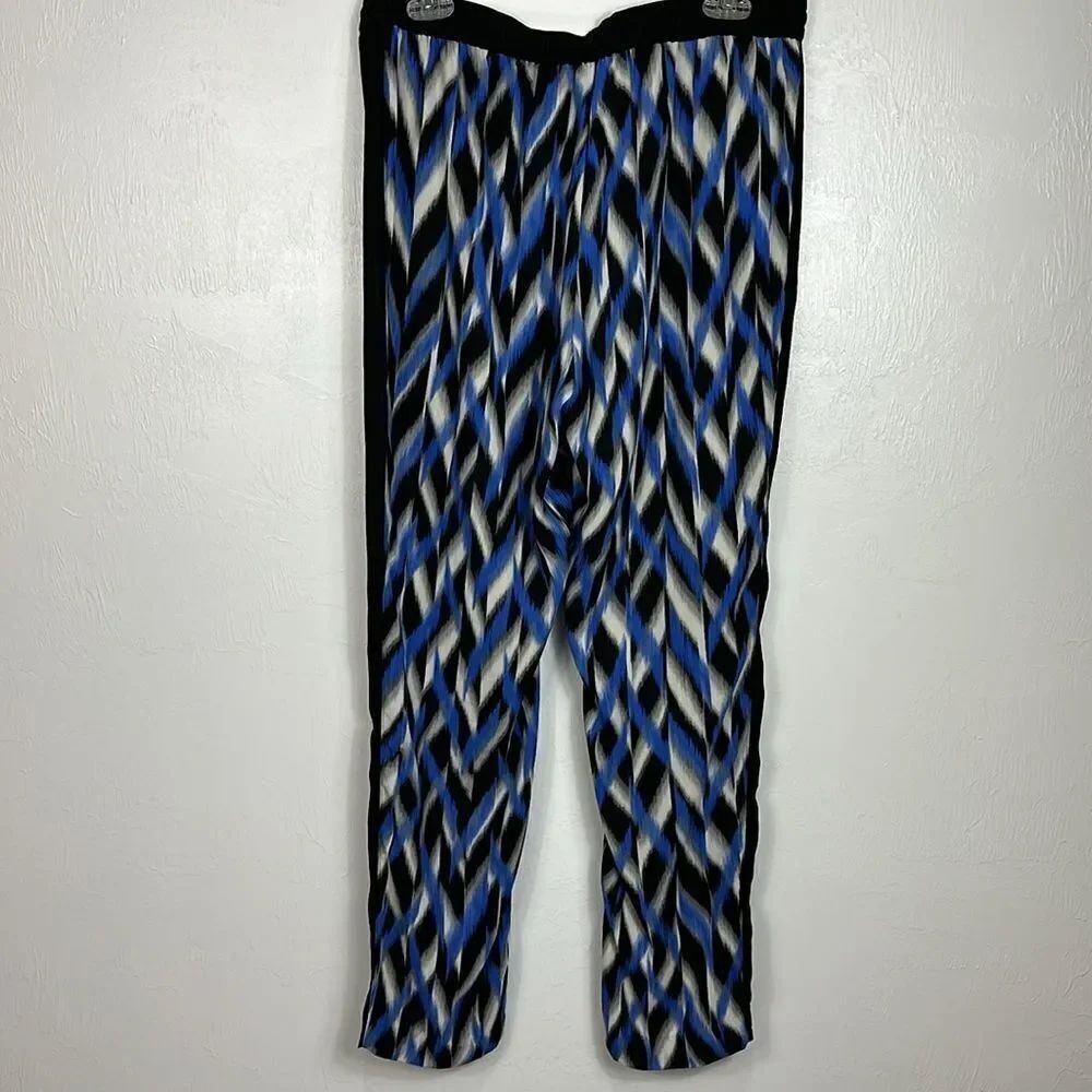 Cache Drawstring Waist Straight Leg Mid Rise Printed Pants Size 8 - Picture 3 of 10
